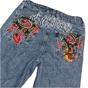 Ninth Hall Ambush 27  Y2K Jeans Dragon Embroidered Denim Streetwear